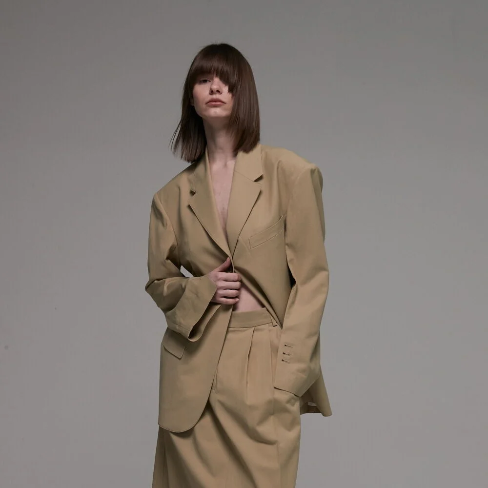 Jacket Single Khaki Beige