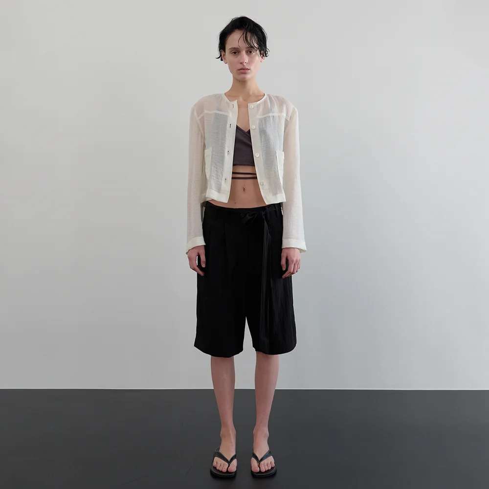 Textured Sheer Jacket (meringue)
