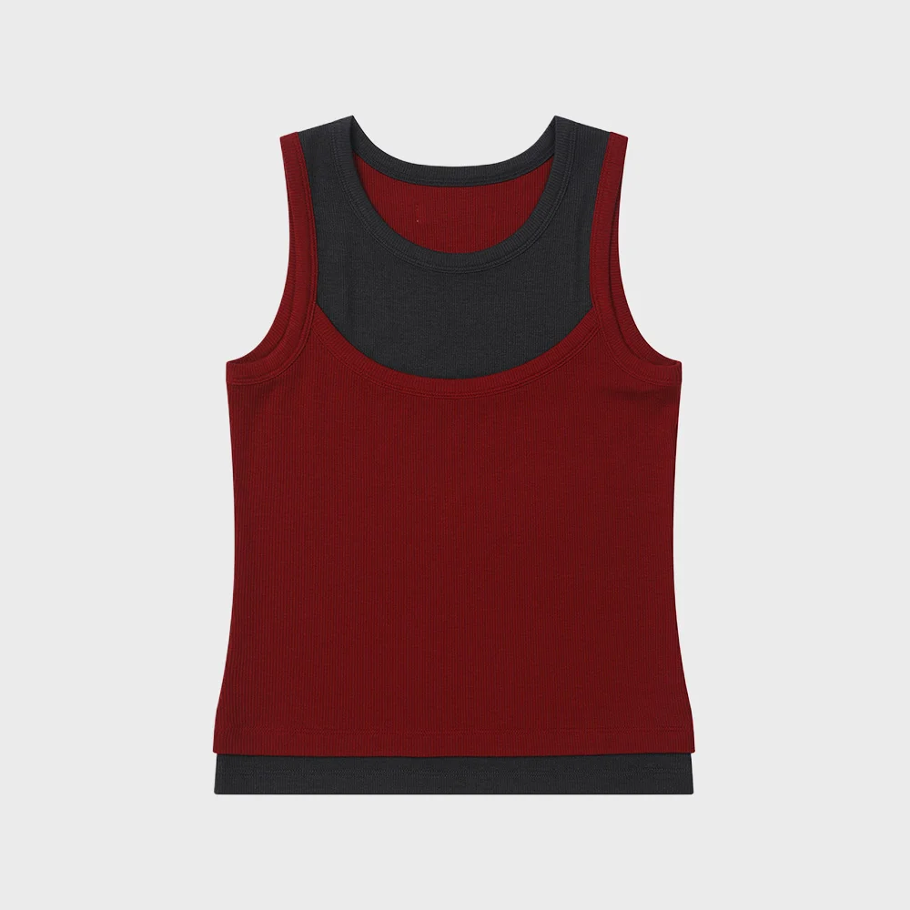 D-CONTRAST SLEEVELESS IN RED
