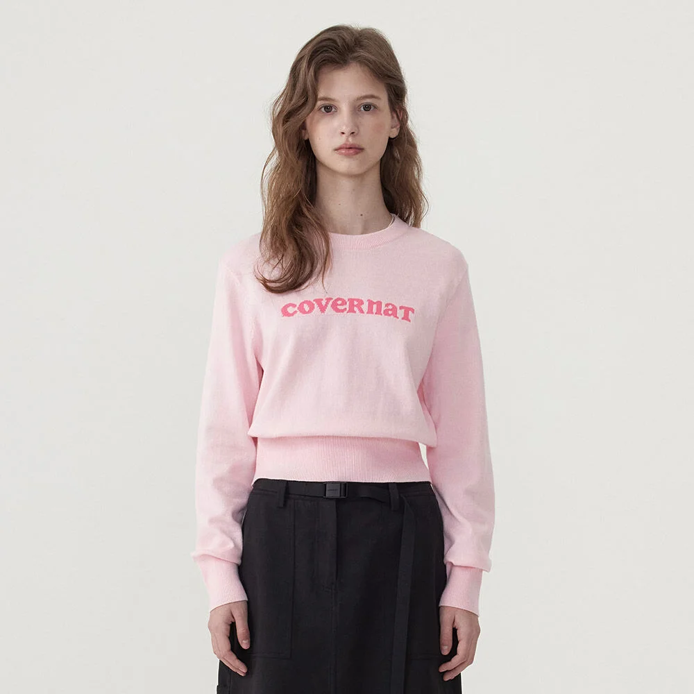 女裝 Cooper Logo 圓領 針織衫 Light Pink