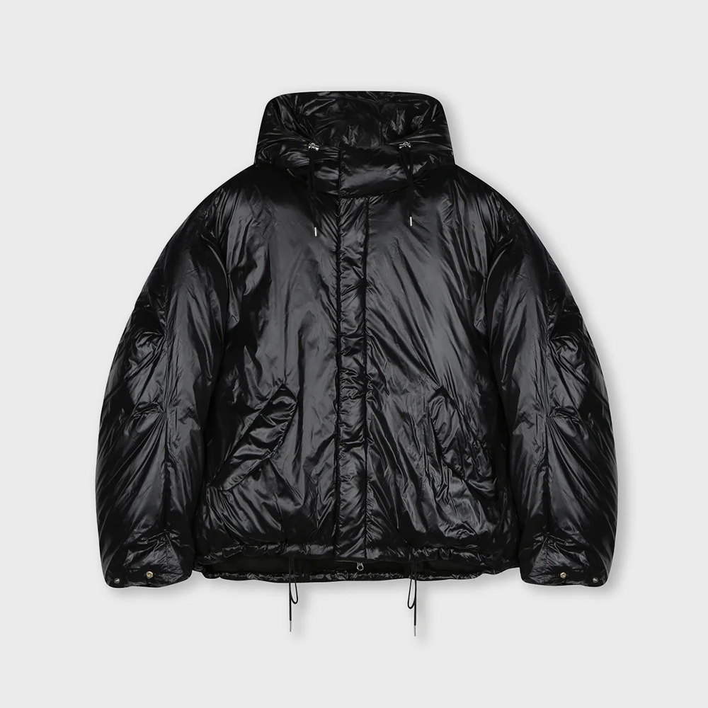 OVERSIZED M65 HOOD SHORT DOWN PARKA GLOSSY BLACK