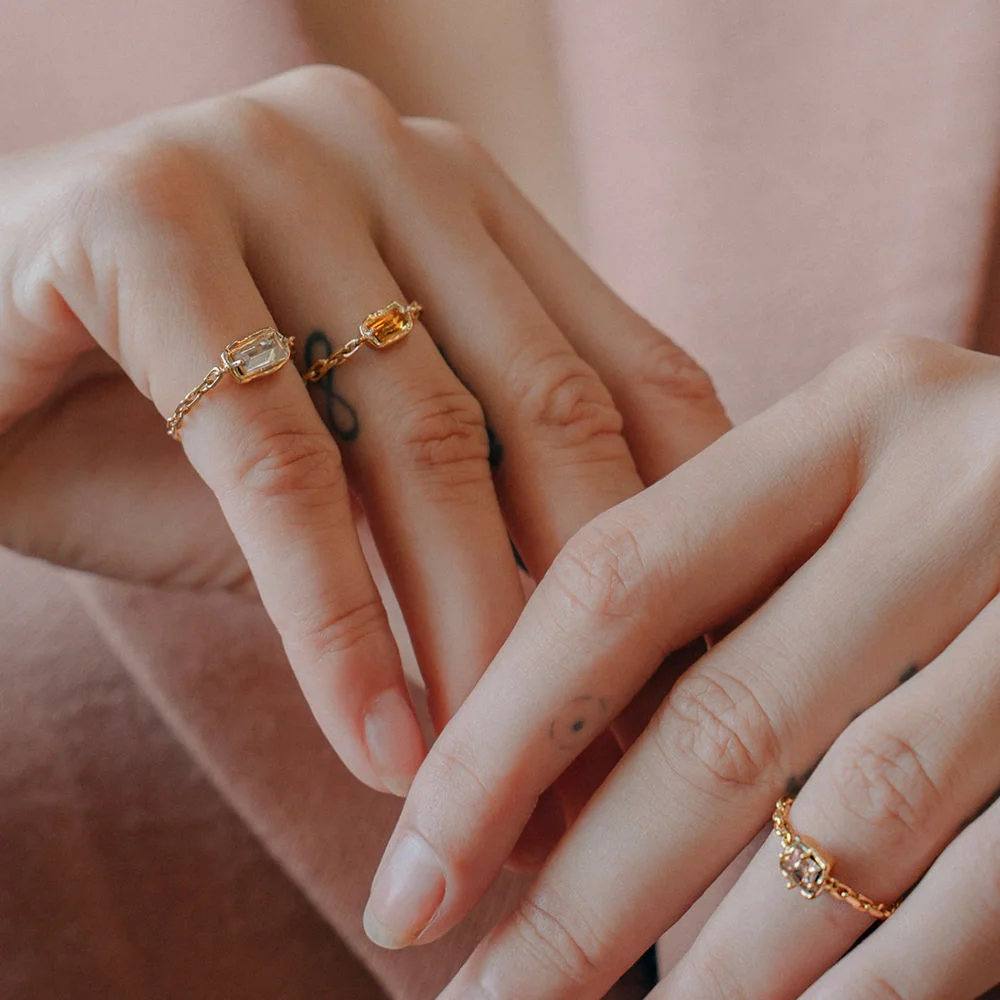 melting square chain ring