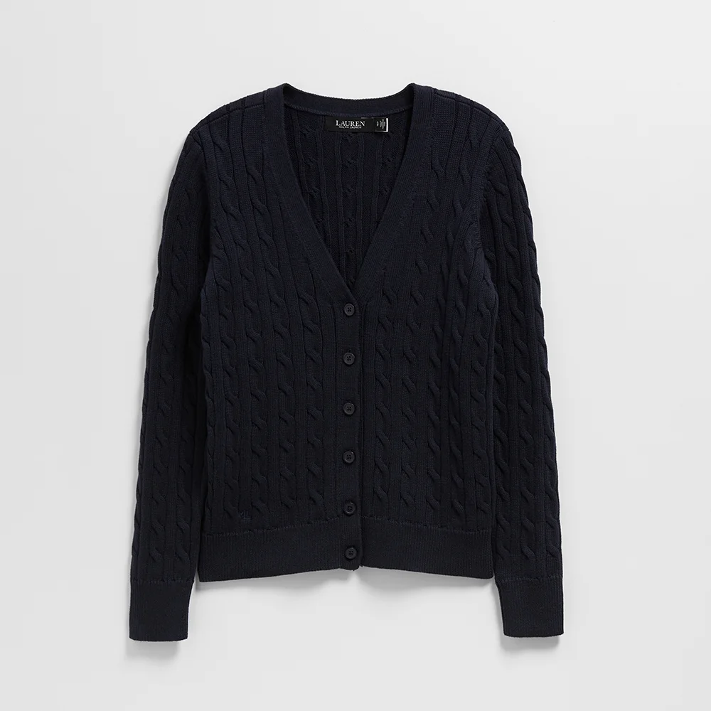 純棉 絞花 針織衫 開衫 (NAVY)