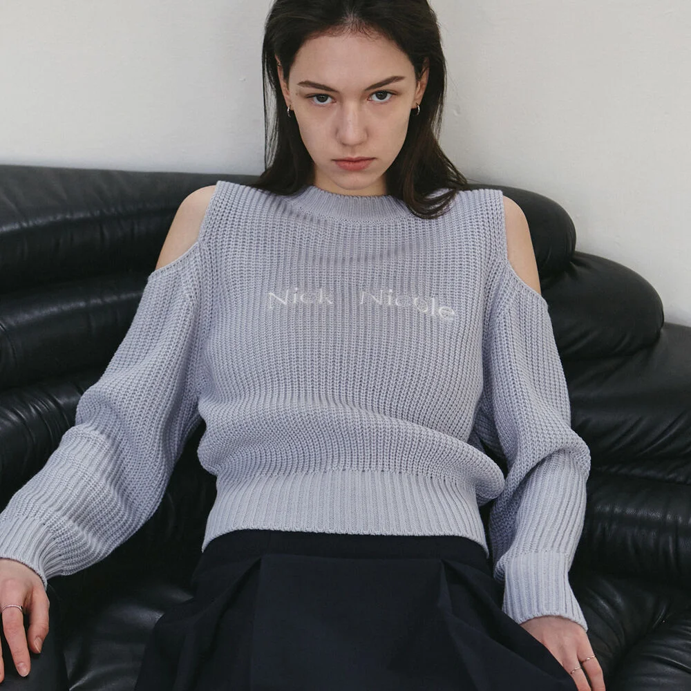 NICOLE CUT OUT CREW NECK KNIT_SORA