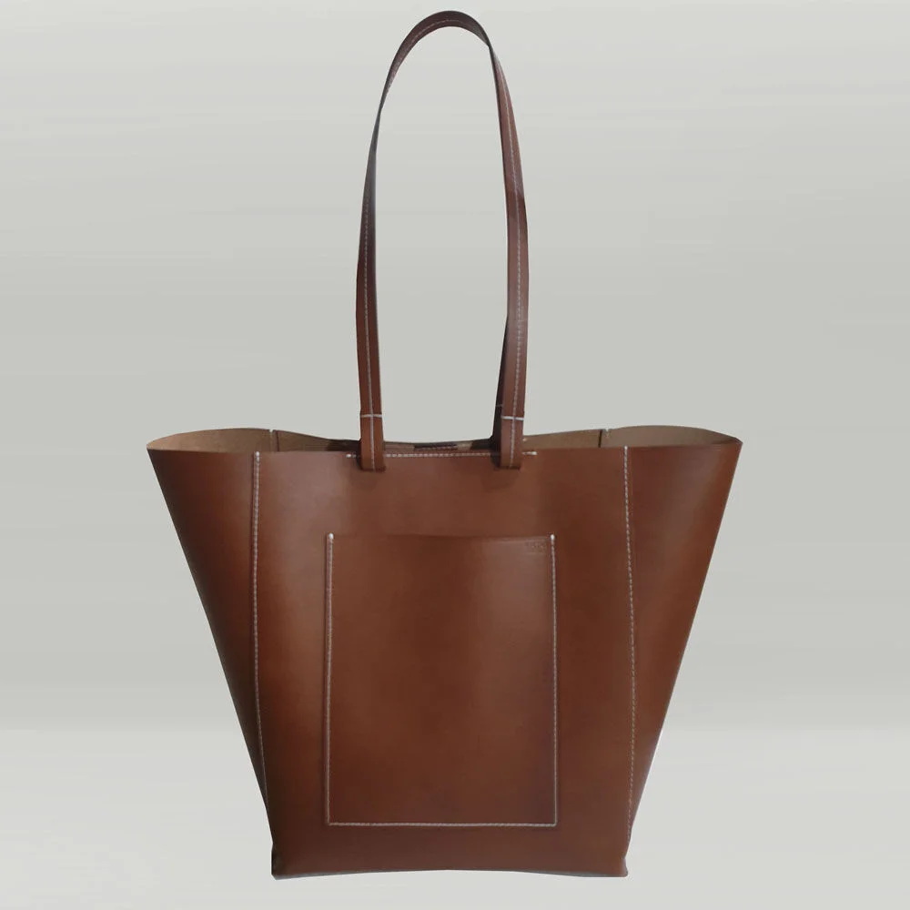 (Song Ji-hyo 著用) Leather Shopper Bag / Brown