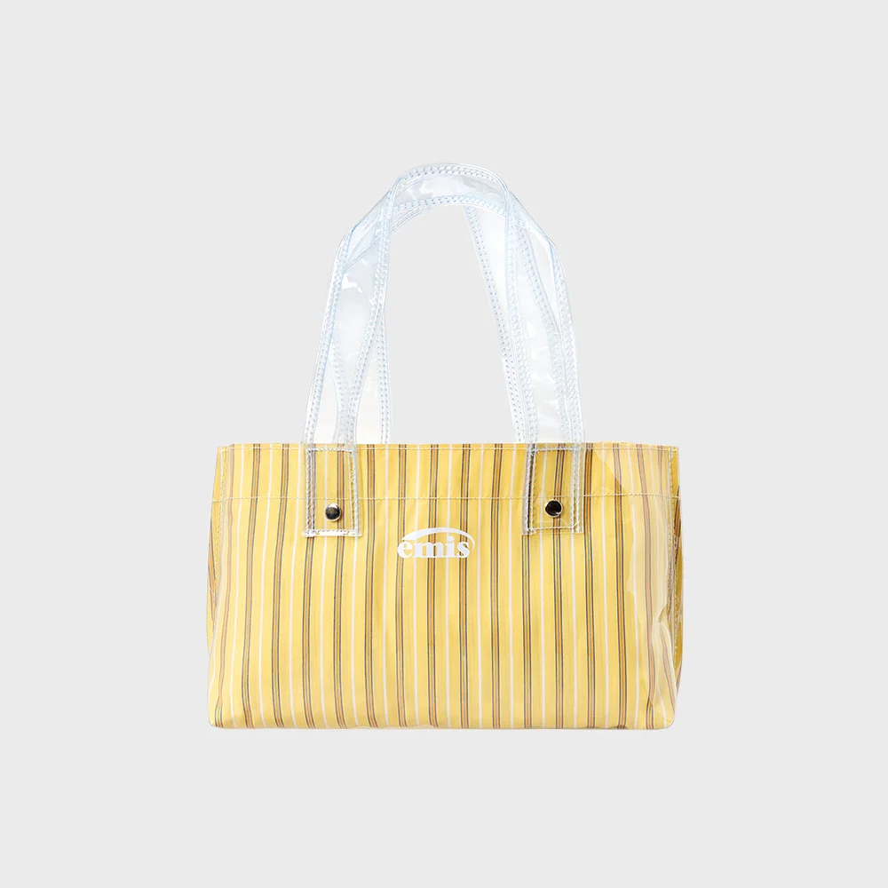 CLEAR STRIPE MINI TOTE BAG-YELLOW