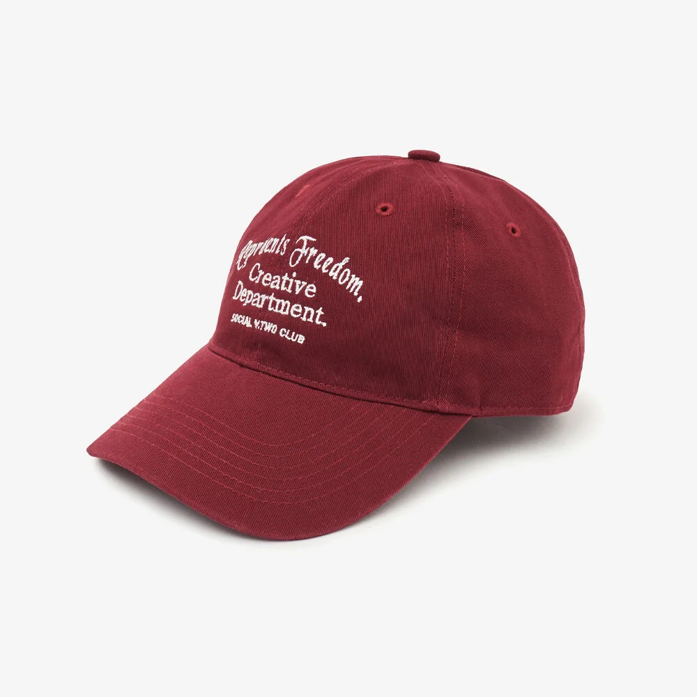 creative 純棉 棒球帽 (BURGUNDY)