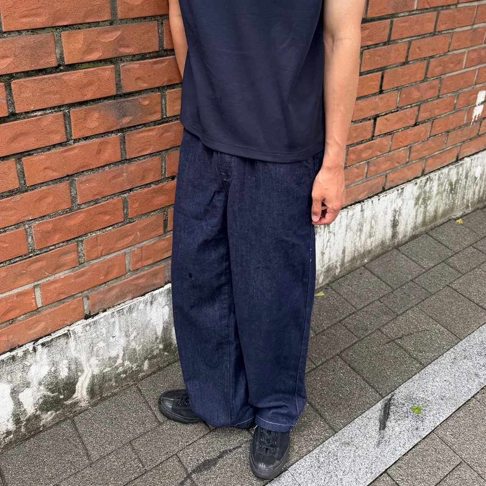 Non-fade 鬆緊帶 牛仔 褲子 L03 深 靛藍