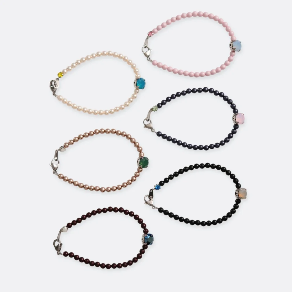 Bold crystal pearl Bracelet Swarovski 水晶 水鑽 珍珠 串珠 手鏈 4mm