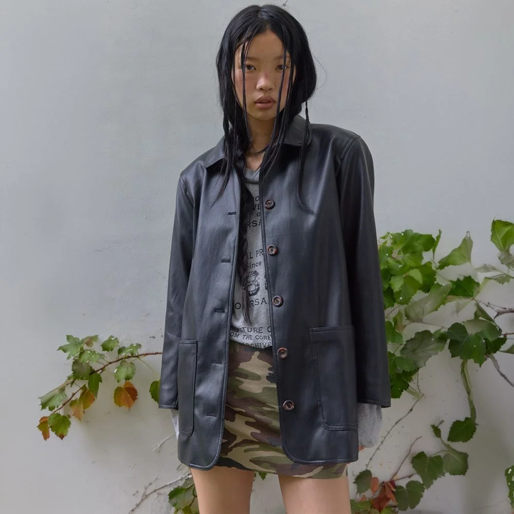 Old Town Leather Coat / Black