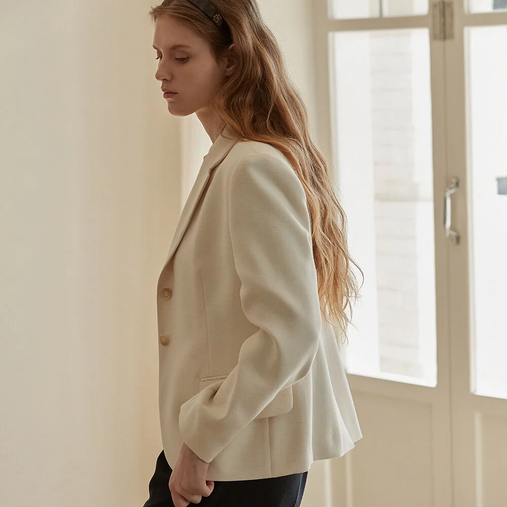 Overfit single jacket - Cream