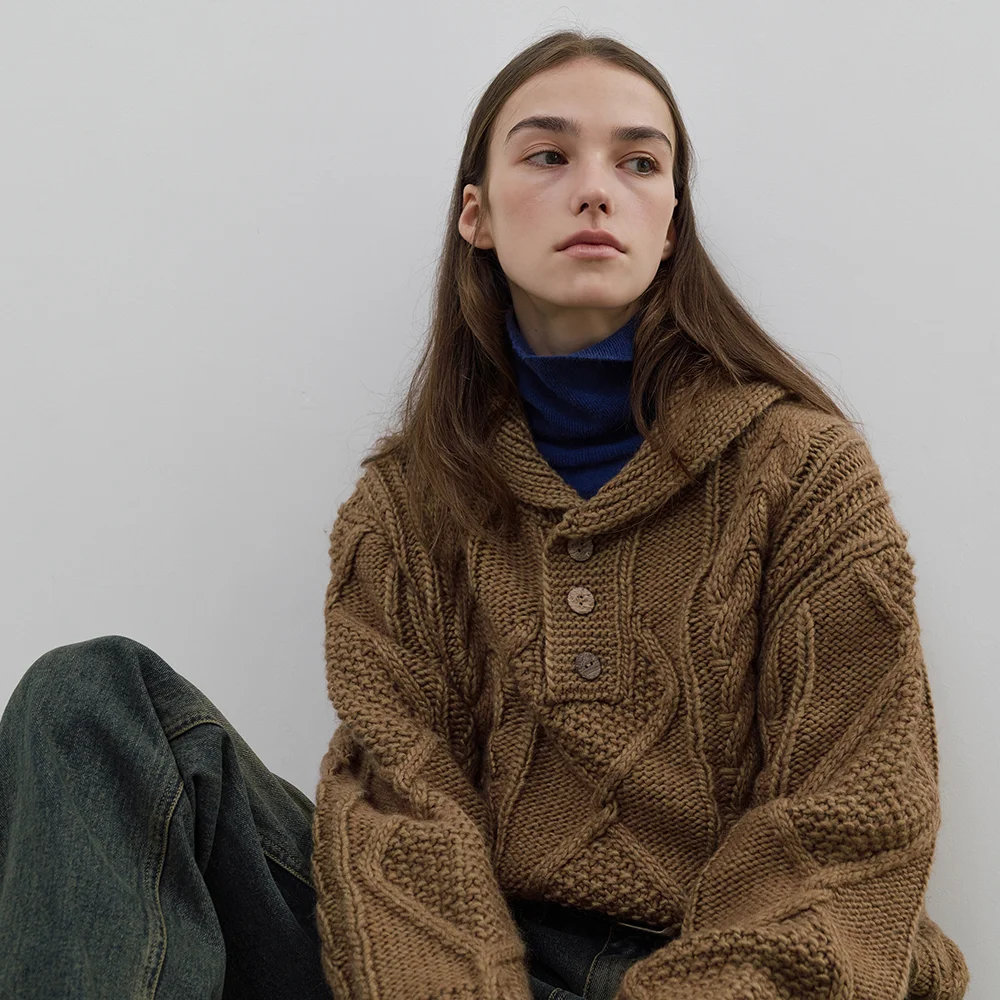 Shawl Collar Pullover (coffee brown)