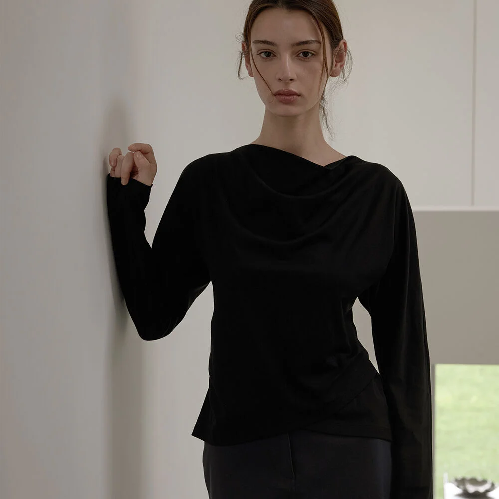 Drape ponte top - Black