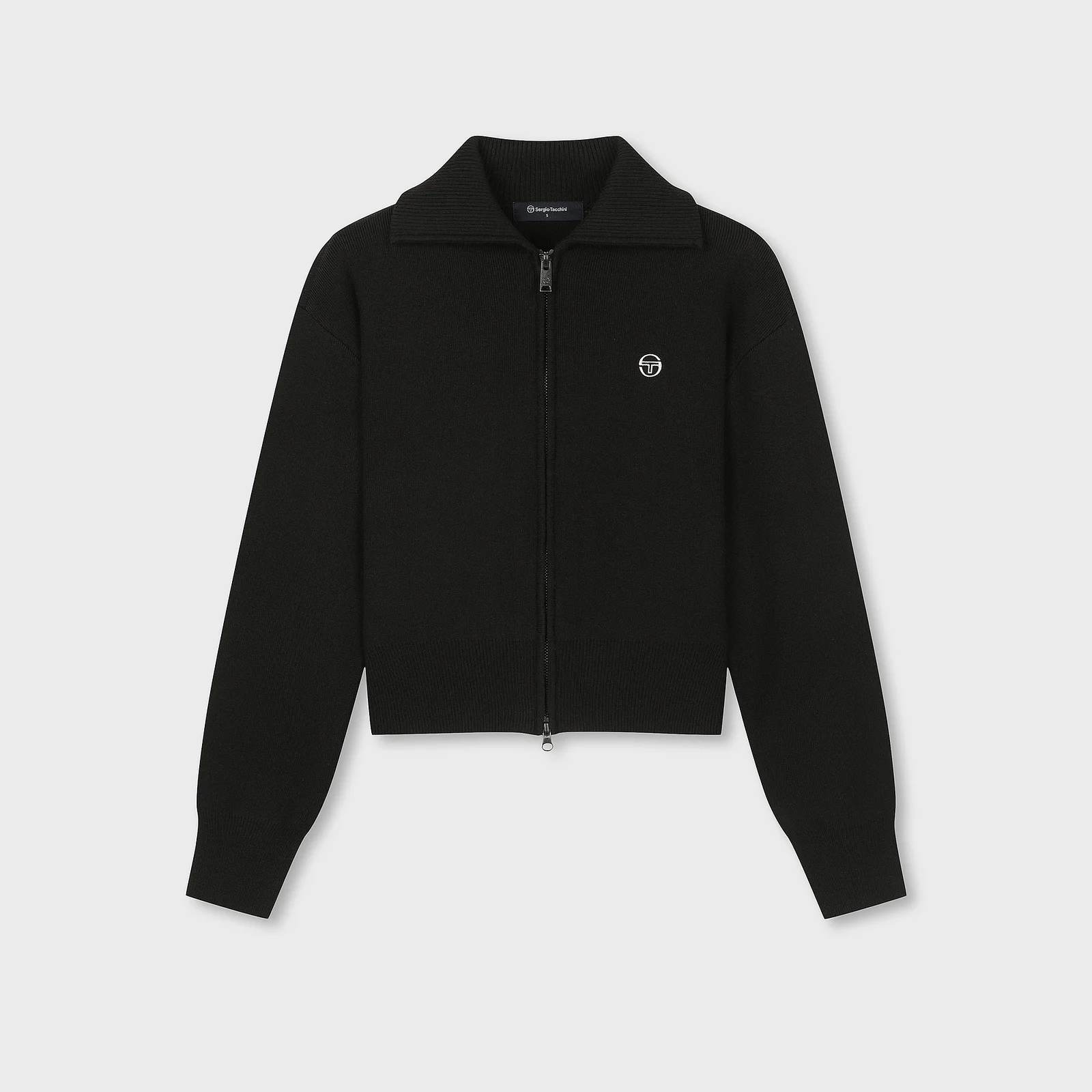 W 衣領 毛衣 拉鏈 (Black)