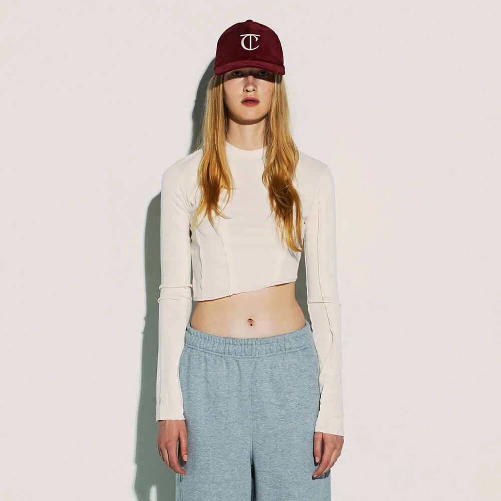CUT OFF CROP LONG SLEEVE TEE