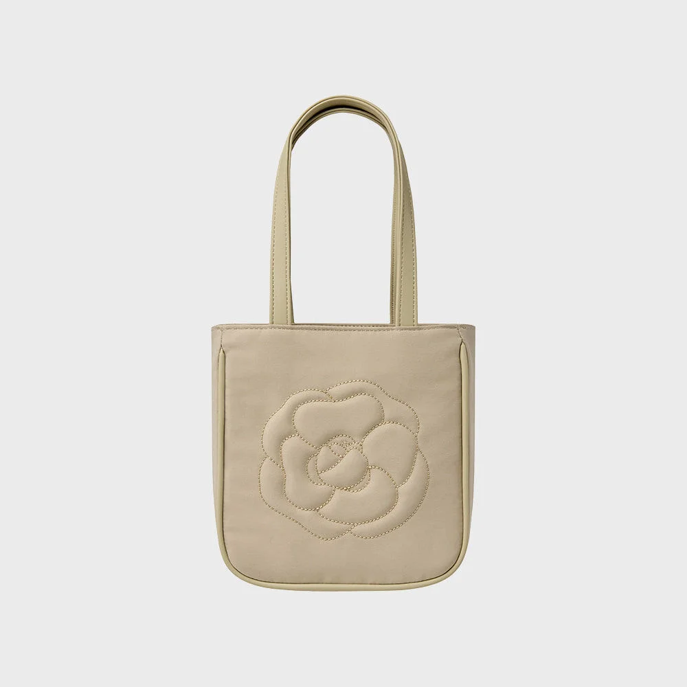 ROSE STITCH SQUARE BAG-BEIGE