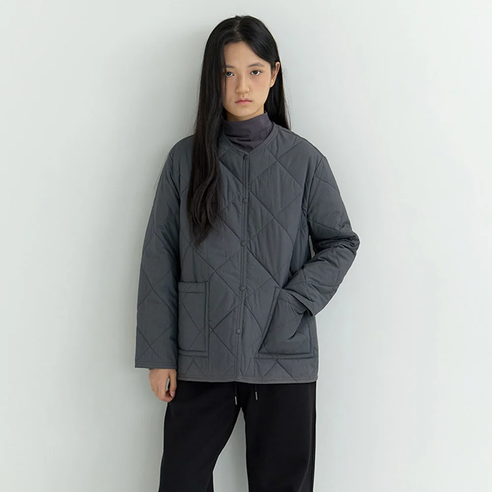 quilted padding jacket-charcoal