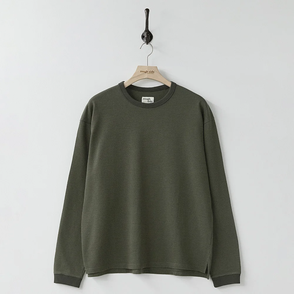 Fine Stripe Long Sleeve Forest Brown