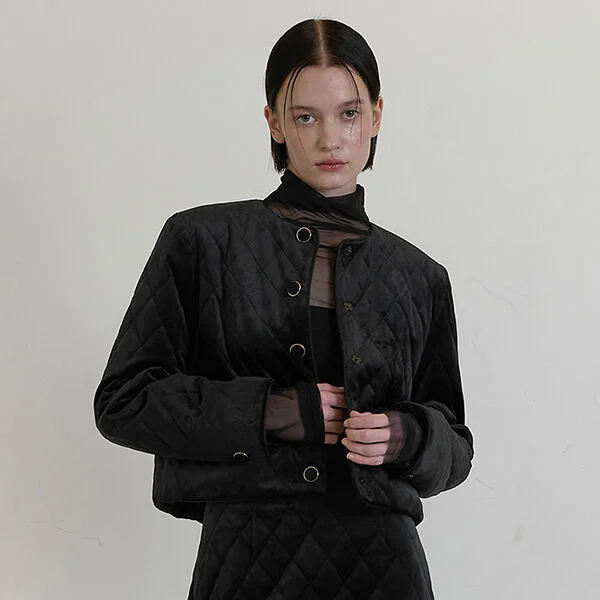 VELVET QUILTING SET-UP PADDING JACKET (JK-2896)