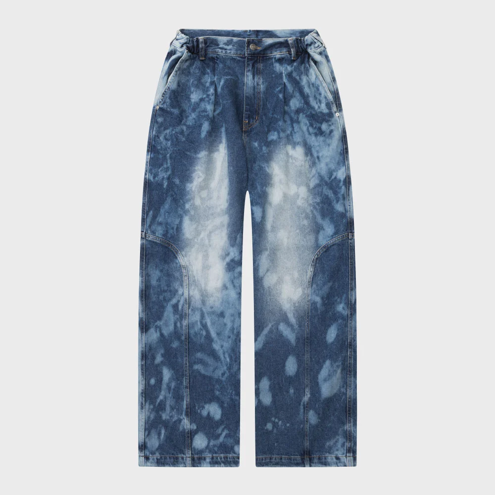 Stone Washed Denim Pants (Blue)