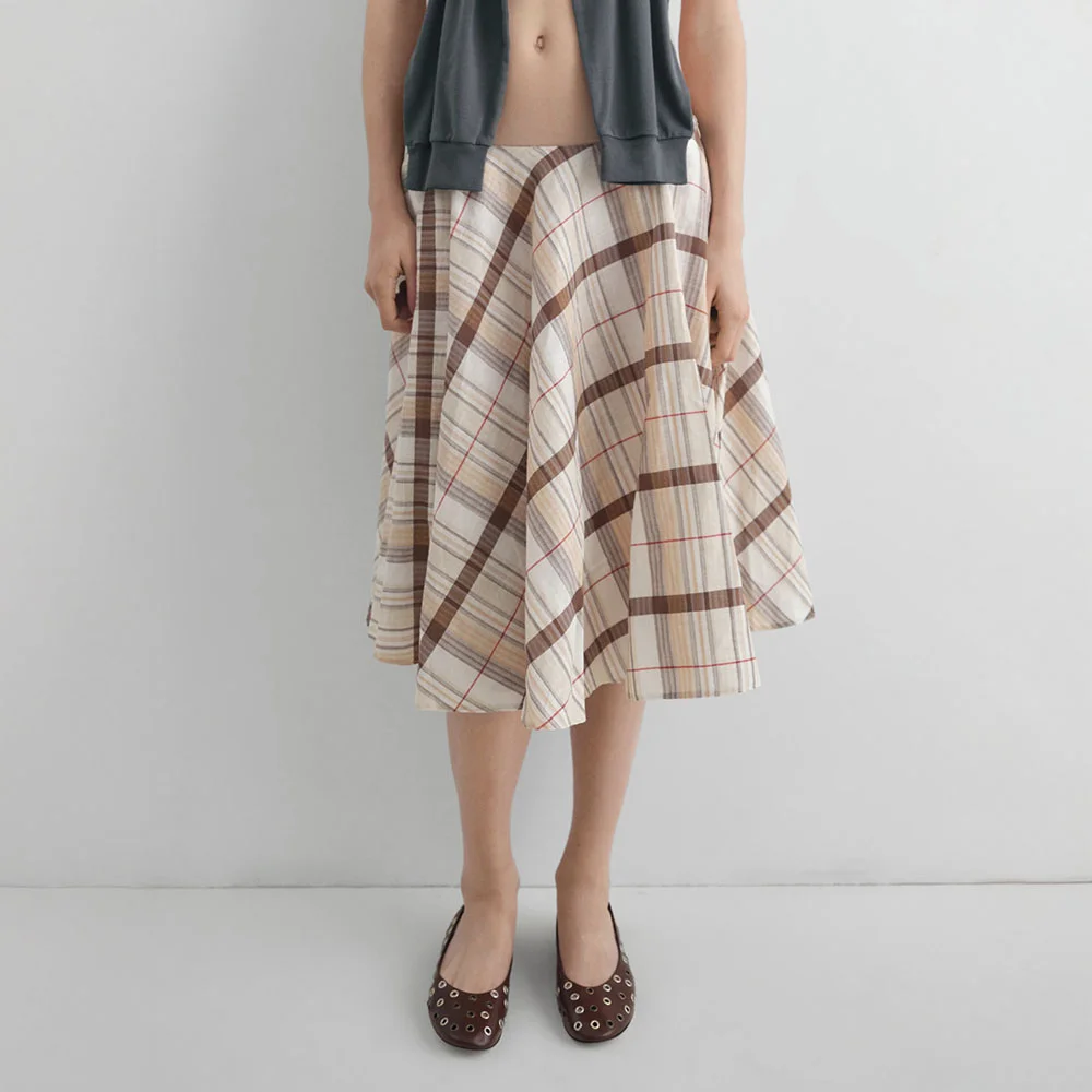 (W) AGUSTA SKIRT (BROWN)