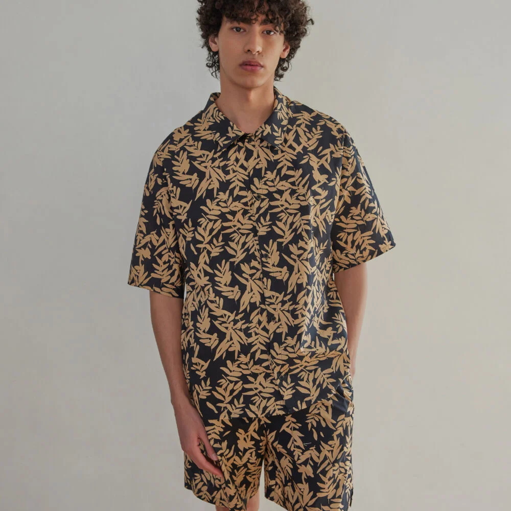 BALI PAJAMA SET_leaf sugarblack