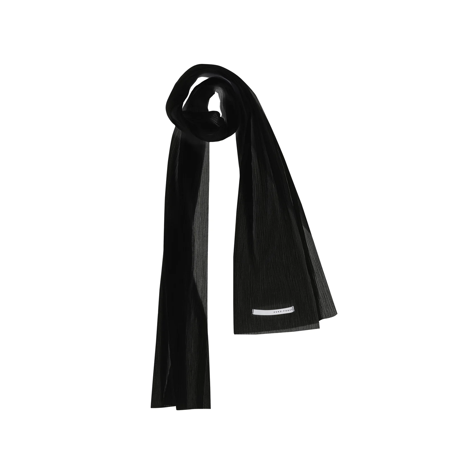 SHEER PLEATS SCARF (BLACK)