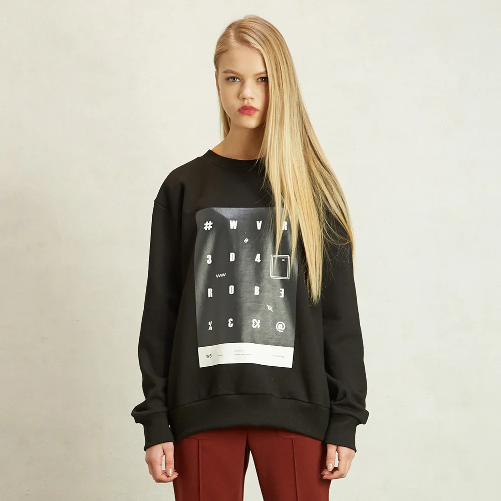 HIDDEN LOGO SWEATSHIRT_WOMAN_BLACK