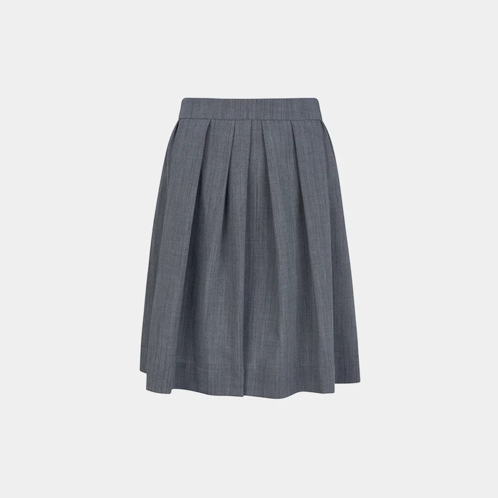 (W) FLARED WOOL SKIRT - GRAY