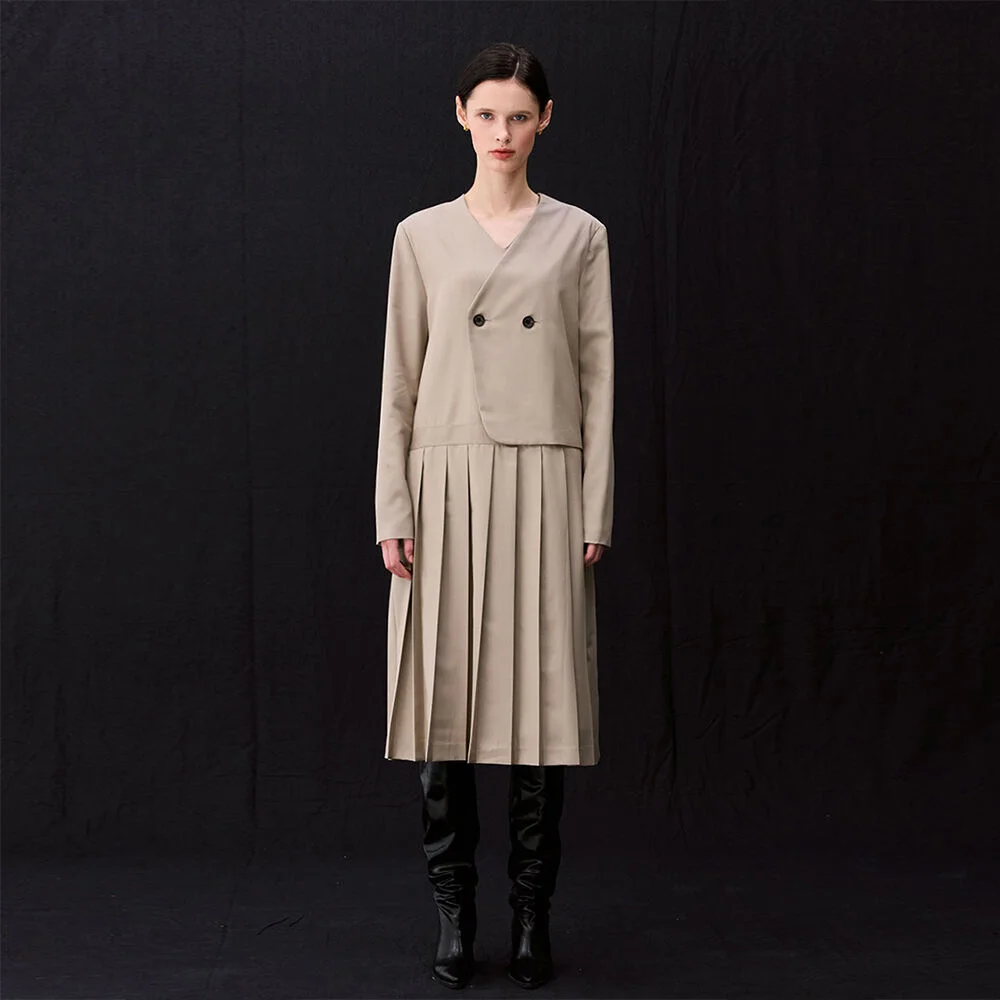 Alexa wool pleasts dress