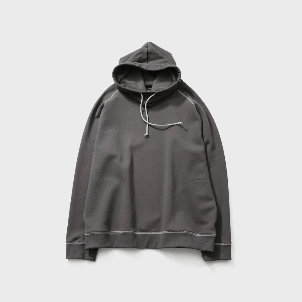 Willow Funnel Stitch Raglan Hoodie Charcoal