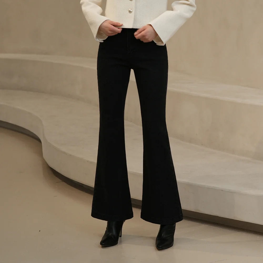 W1062 BASIC BOOTS CUT PANTS_BLACK