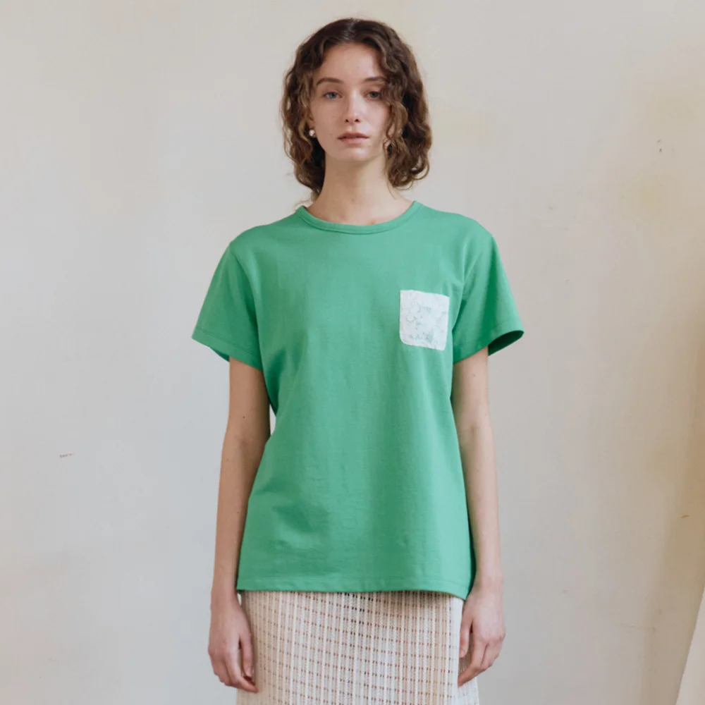 Lace Pocket T-shirt (Green)