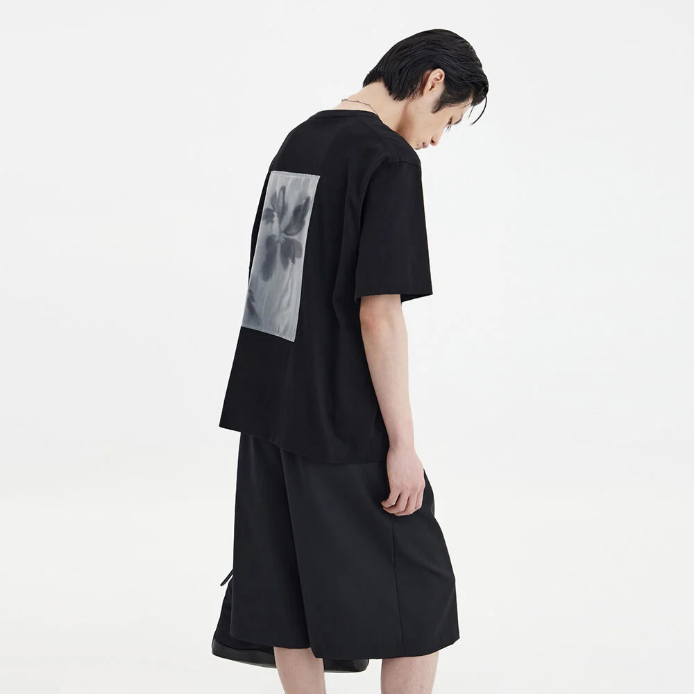 Printing Panel T-Shirt - Black