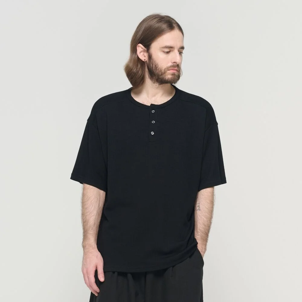 ACS CLASSIC HENLEY T-SHIRT (BLACK)