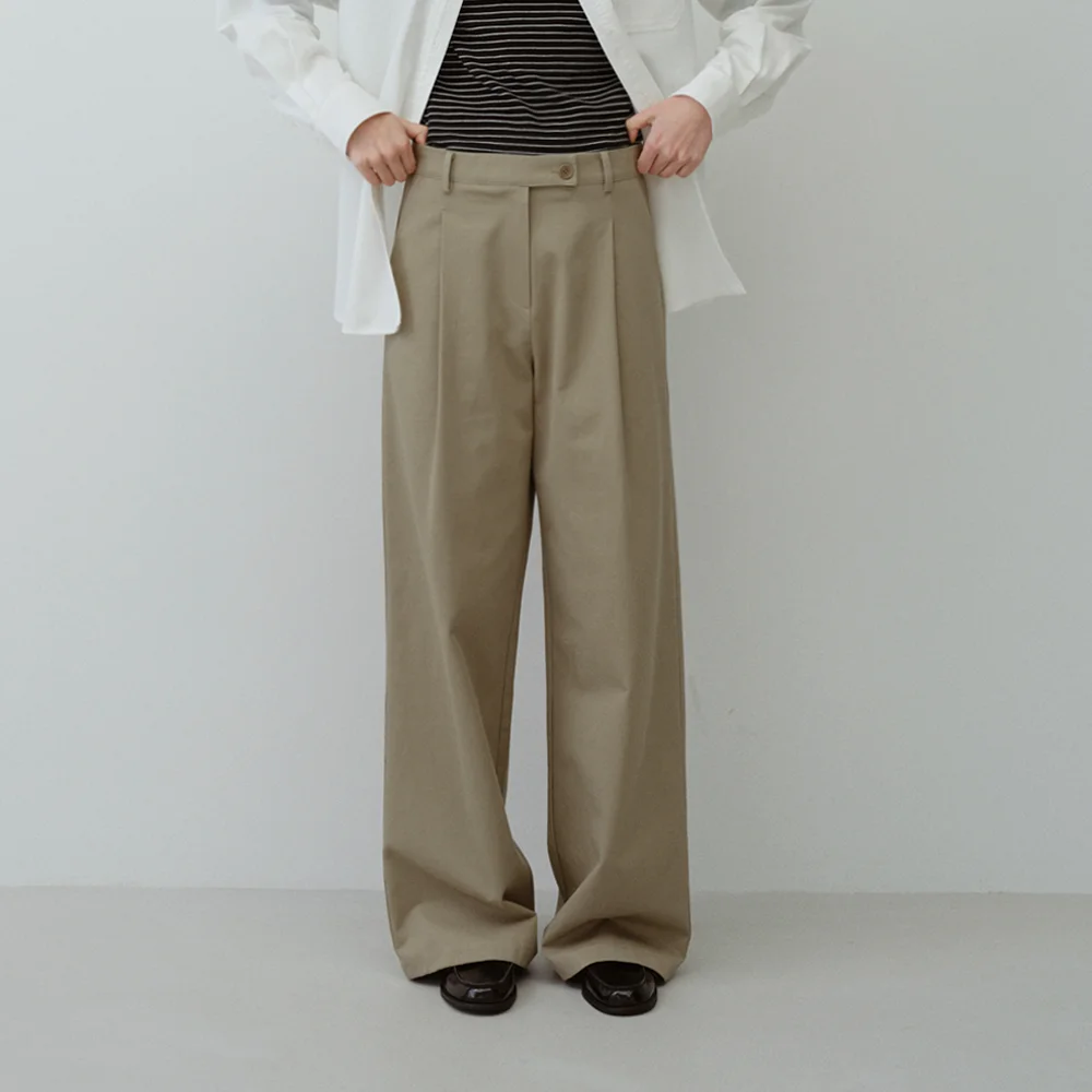 Classic cotton pants (beige)