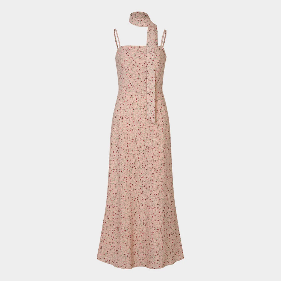 Love Letter Slim Dress (Scarf Set / Pink)