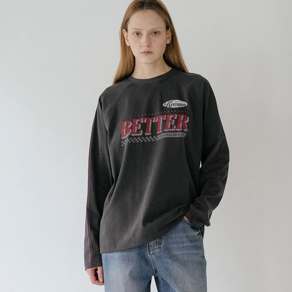 Bricks raglen longsleeve T-shirt _Charcoal