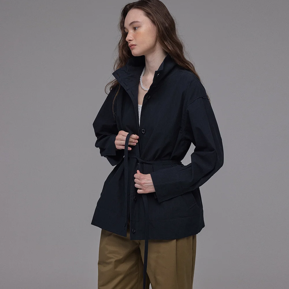 Lina short Trench Coat (Navy)