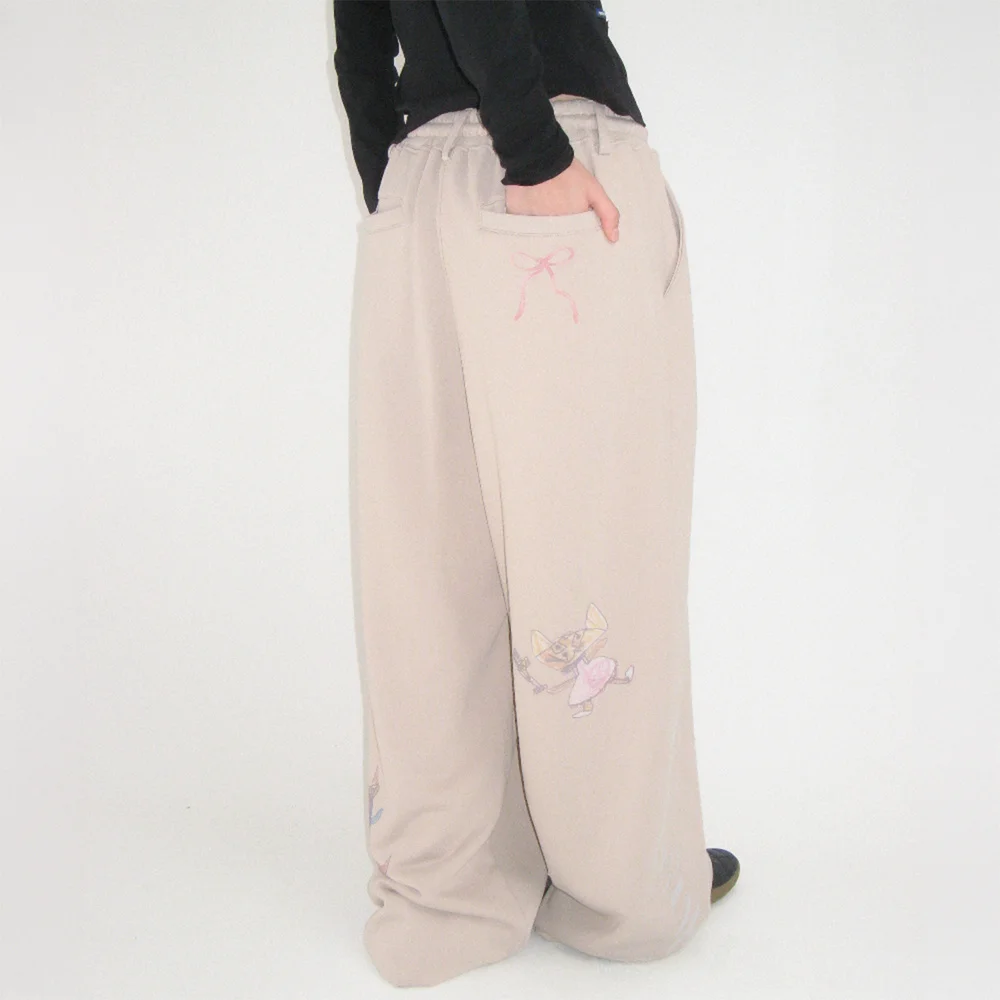 KIDS CAT DOODLE SWEAT JOGGER PANTS ASH GREY