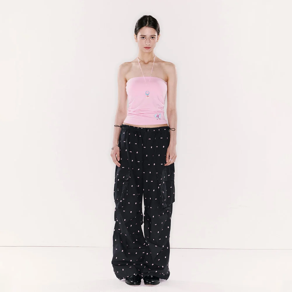 ESTHER BUNNY X AS IF CALIE BUNNY PARACHUTE CARGO PANTS BLACK
