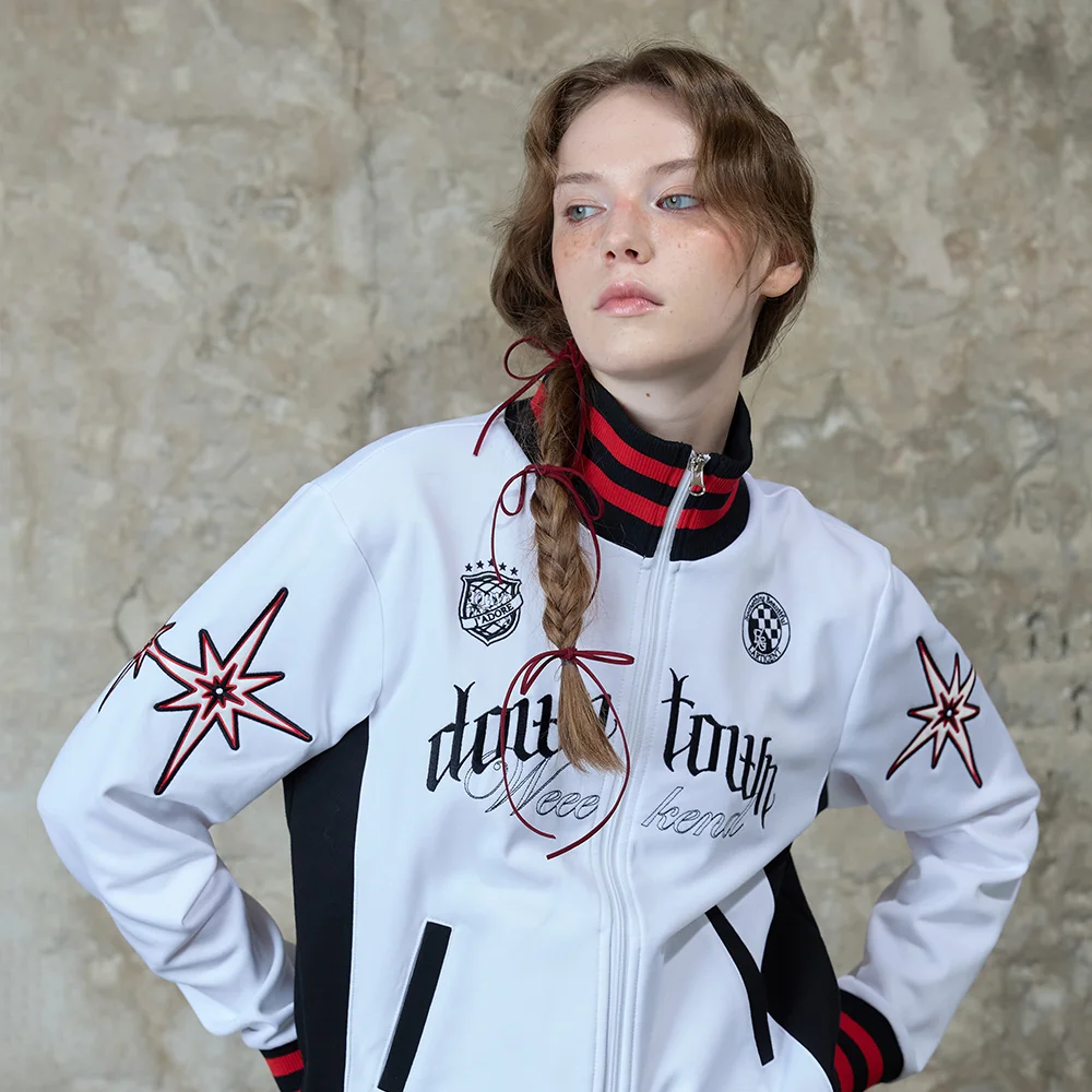 L13 BIG NUMBER JERSEY ZIP UP(WHITE)