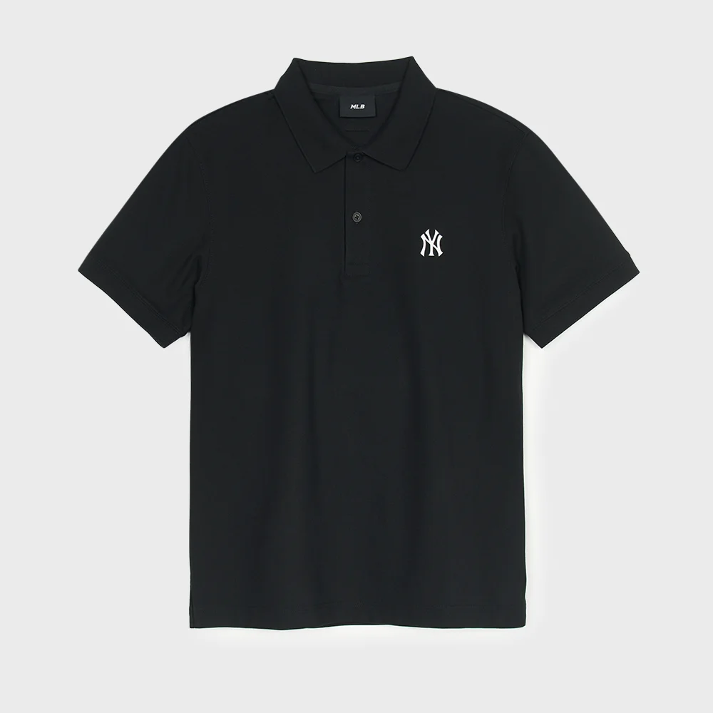基本款 舒適版型 衣領 T恤 NY (Black)