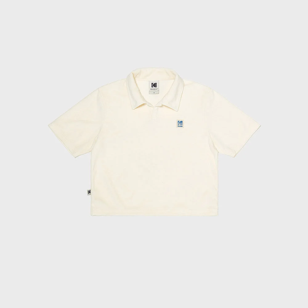 必備款 毛圈布 短版 Polo衫 女裝 IVORY