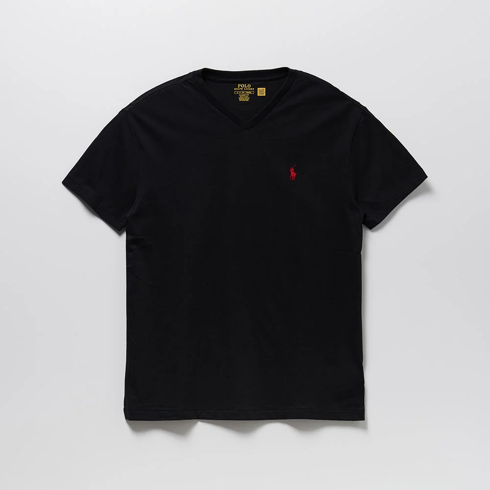 基本款 V領 短 衣袖 (BLACK)