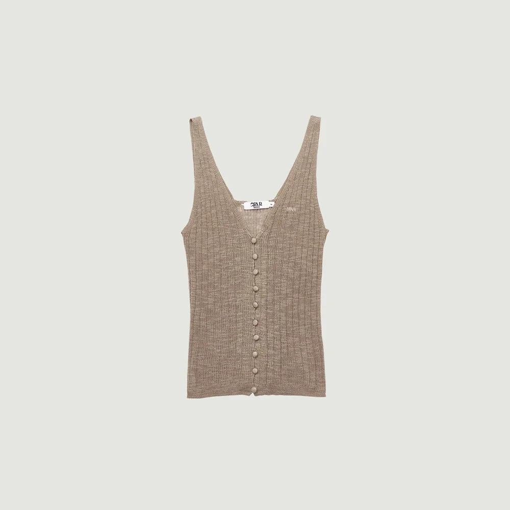 GABY KNIT SLEEVELESS (BROWN)