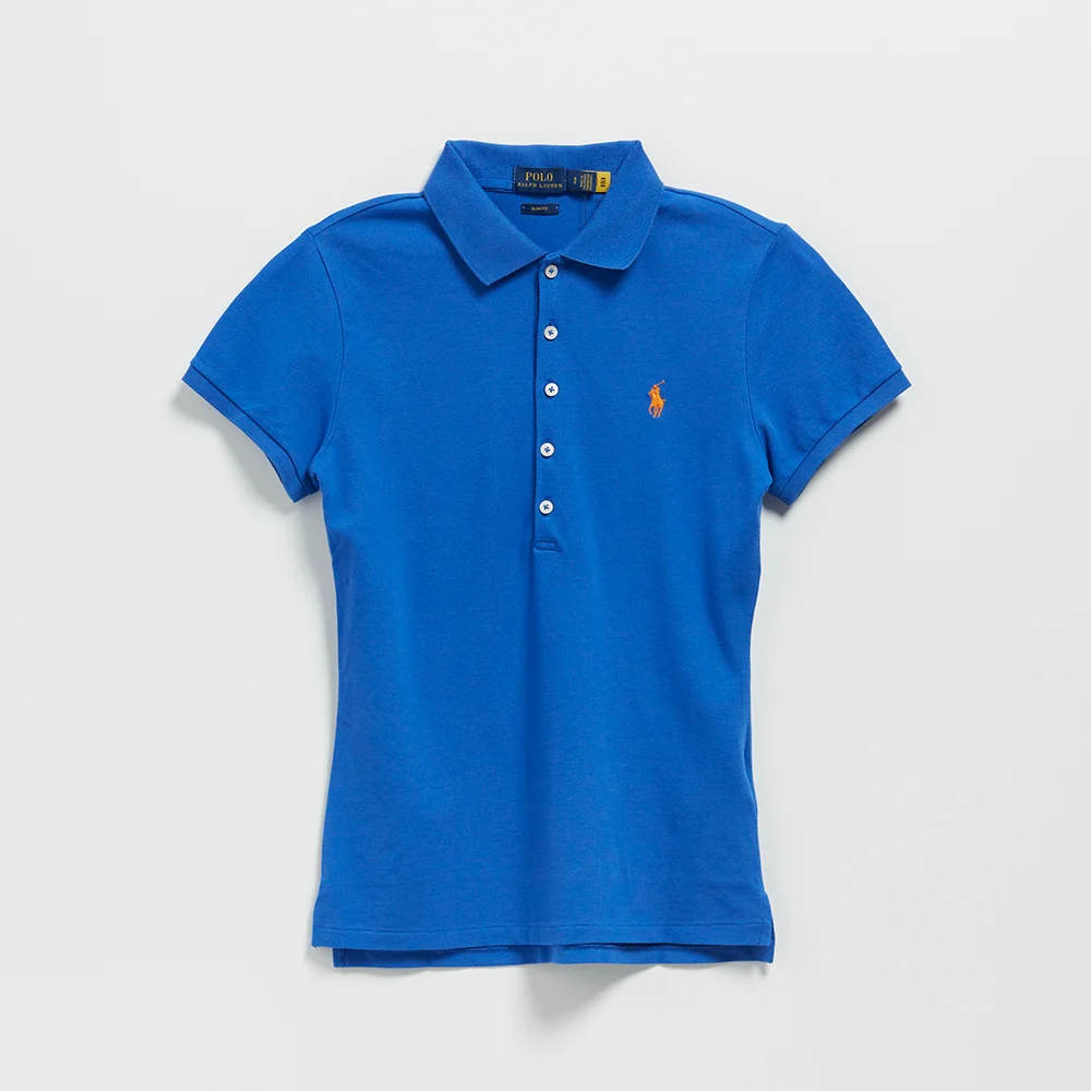 女裝 修身版型 Polo 襯衫 (BLUE)