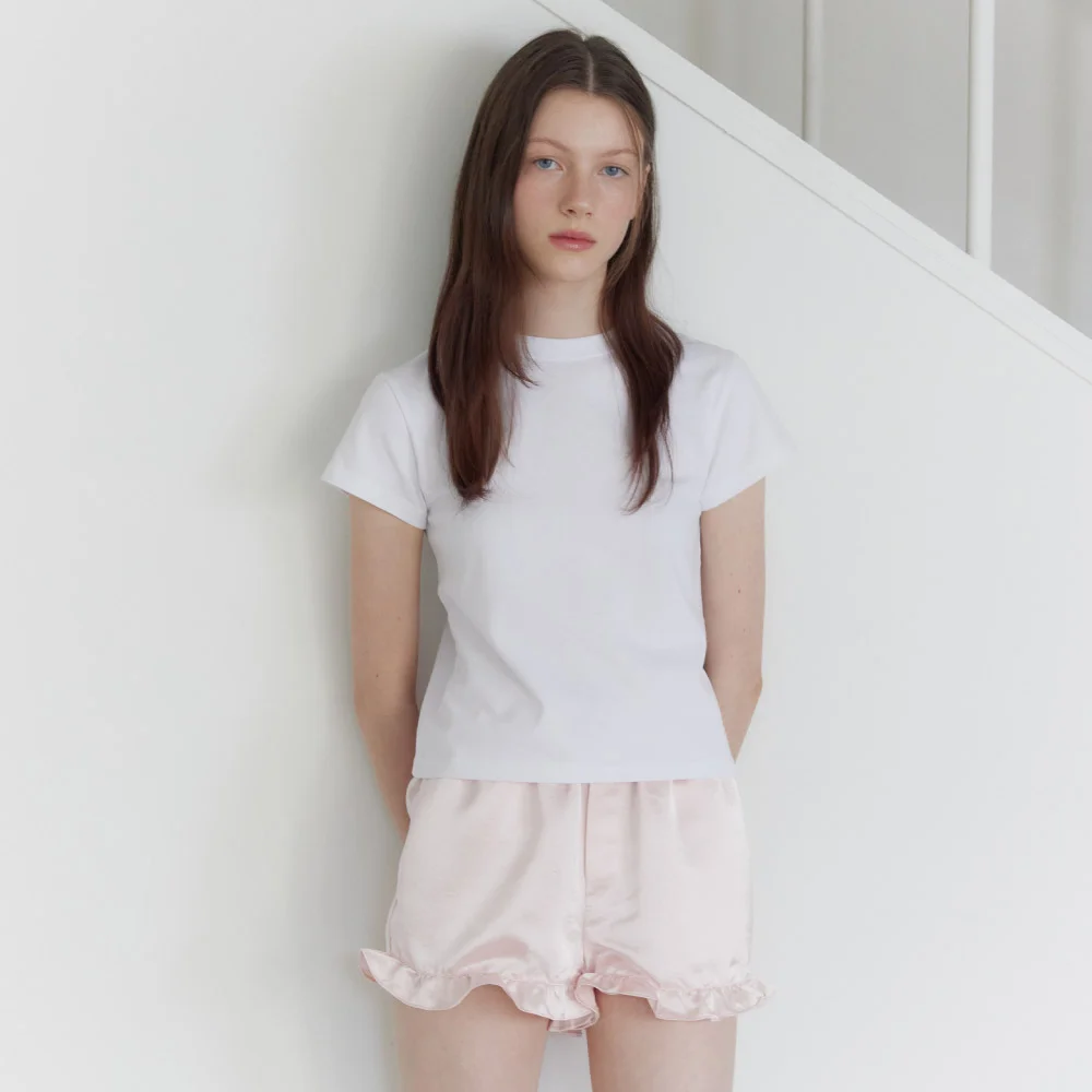 Agape slim basic t-shirt_white