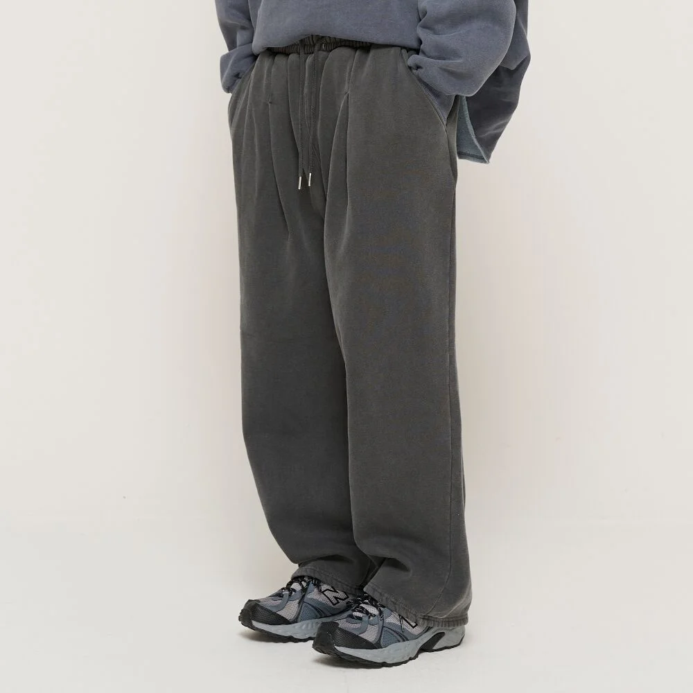 IN PIGMENT NAPPING TRAINING WIDE STRAIGHT PANTS (CHARCOAL)