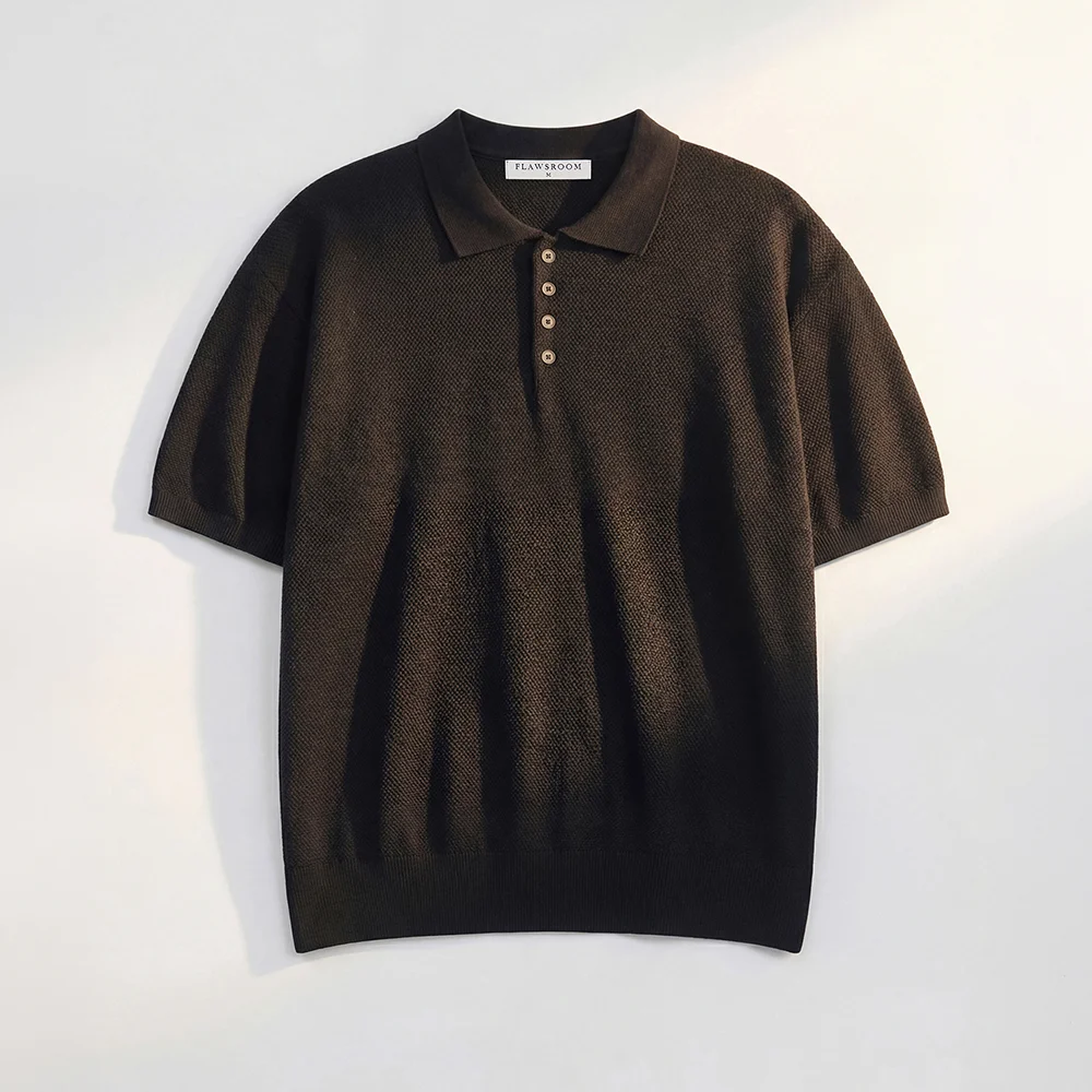 Pure Cotton Collar Knit BLACK
